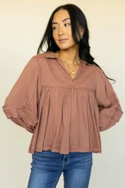 MILLIBON POLYMOND DK INC Alba Top In Terracotta - FINAL SALE