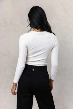 DYNAMIC FASHION Tops Rania Cropped Top In Ivory