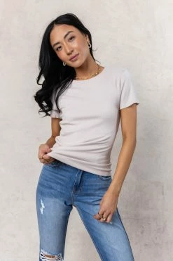 FINAL TOUCH COLLECTION Rickie Top In Taupe - FINAL SALE