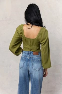 WELLMADE INC Maci Bodysuit In Green - FINAL SALE