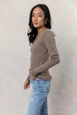 Vero Moda Rita Top In Dark Taupe Tops