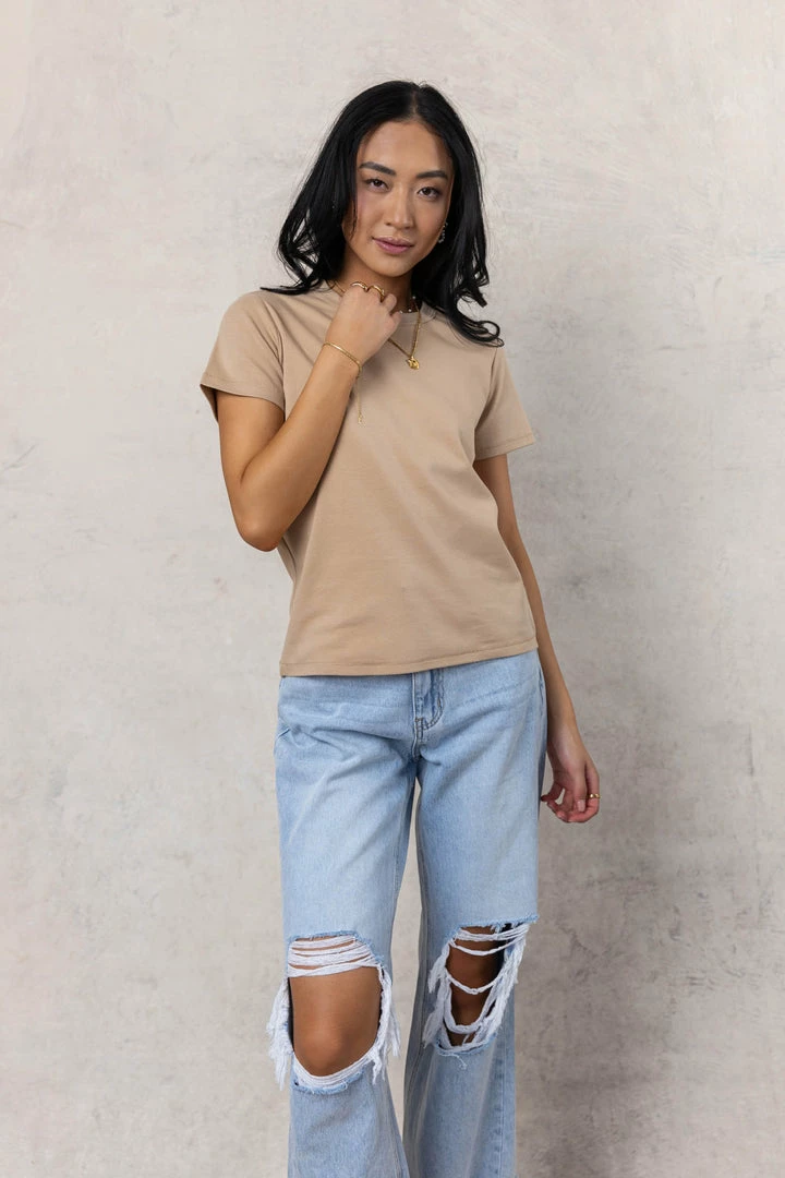 Promo π₯° WORUI Mckenna Tee π Shirt In Taupe π 3 WORUI Mckenna Tee Shirt In Taupe