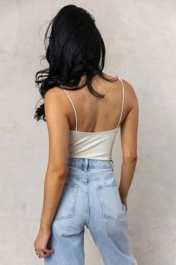 SINA Charlotte Bodysuit In Ivory - FINAL SALE Tops