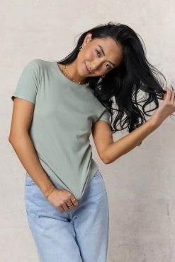 FINAL TOUCH COLLECTION Rickie Top In Sage - FINAL SALE