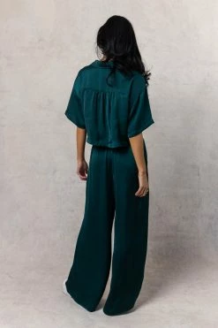 LUSH CLOTHING Haisley Button Up In Emerald - FINAL SALE Tops