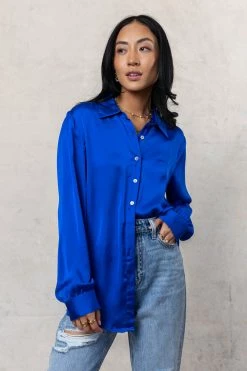 FUN 2 FUN Keagan Button Up In Royal - FINAL SALE
