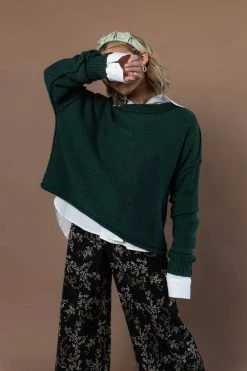 SINA River Sweater In Green Tops