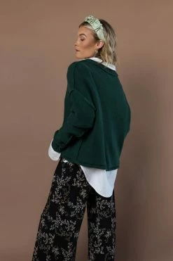SINA River Sweater In Green Tops