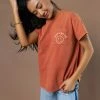 WELLMADE INC Smiley Face Tee In Orange - FINAL SALE