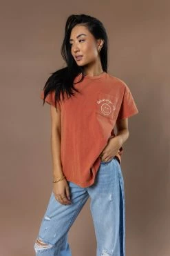 Best Sale ๐ฏ WELLMADE INC Smiley Face Tee In Orange - FINAL SALE ๐ 8 WELLMADE INC Smiley Face Tee In Orange - FINAL SALE