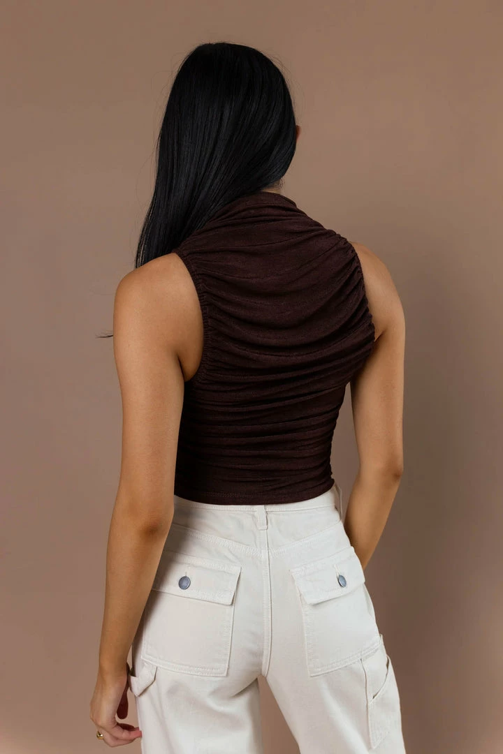 Best deal π PAPERMOON Fergi Ruched Tank Top In Brown Tops β 2 PAPERMOON Fergi Ruched Tank Top In Brown Tops