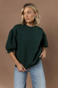 WORUI Astra Quilted Sweater In Green