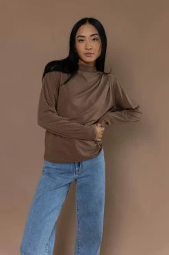 VERY J Hilda Top In Brown Tops