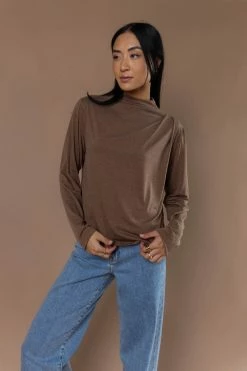 VERY J Hilda Top In Brown Tops