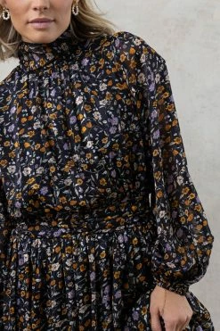 WELLMADE INC Margot Printed Midi Dress