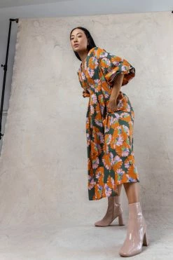 WELLMADE INC Ella Midi Dress In Green Dresses