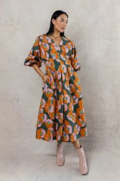 WELLMADE INC Ella Midi Dress In Green Dresses