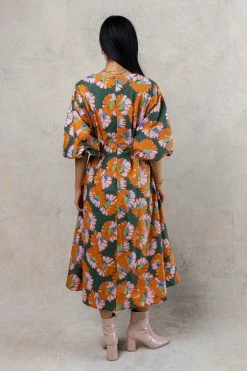 WELLMADE INC Ella Midi Dress In Green Dresses