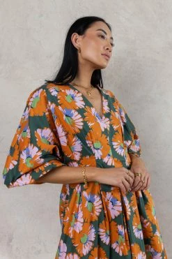 WELLMADE INC Ella Midi Dress In Green Dresses