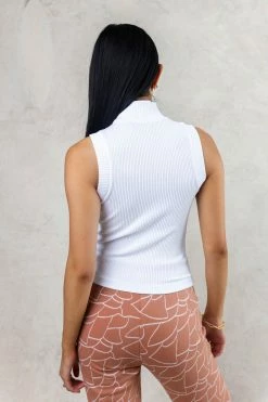 DYNAMIC FASHION Bella Ribbed Tank In White - FINAL SALE