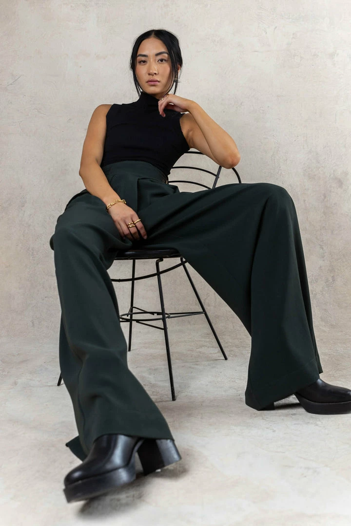 Outlet ❤️ ALAMIA Shannon Pants In Hunter Green - FINAL SALE 🛒 1 ALAMIA Shannon Pants In Hunter Green - FINAL SALE