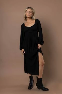 PAPERMOON Dresses Arlene Midi Dress In Black