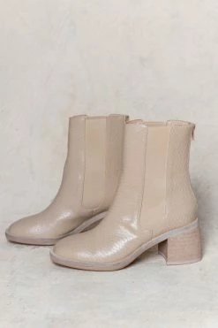 FREE SOUL/MIRACLE MILE Olivia Ankle Boots In Beige New Arrivals