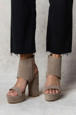 FREE SOUL/MIRACLE MILE Katherine Heels In Taupe Shoes