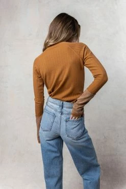 Discount 𧨠SINA Tops Jo Button Top In Camel π― 8 SINA Tops Jo Button Top In Camel