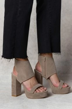 FREE SOUL/MIRACLE MILE Katherine Heels In Taupe Shoes