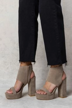 FREE SOUL/MIRACLE MILE Katherine Heels In Taupe Shoes