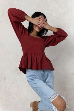 SINA Timmy Blouse In Rust