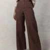 MISS LOVE Hana Wide Leg Pants In Brown