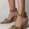 FREE SOUL/MIRACLE MILE Rachel Buckle Heels In Khaki New Arrivals
