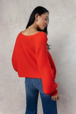 LUSH CLOTHING Ziggie Sweater In Orange - FINAL SALE