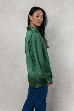 FUN 2 FUN Keagan Button Up In Green - FINAL SALE