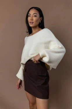 LUSH CLOTHING Tops Ziggie Sweater In Cream