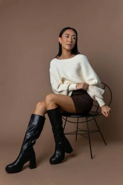 LUSH CLOTHING Tops Ziggie Sweater In Cream