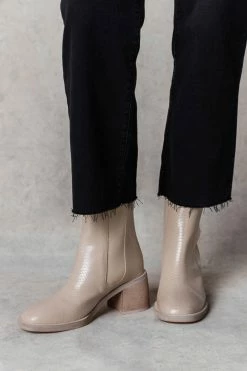 FREE SOUL/MIRACLE MILE Olivia Ankle Boots In Beige New Arrivals