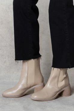 FREE SOUL/MIRACLE MILE Olivia Ankle Boots In Beige New Arrivals