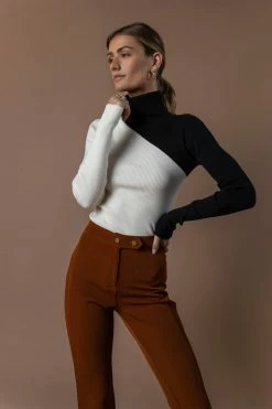 CRESCENT Tops Clytie Turtleneck Top In Black - FINAL SALE