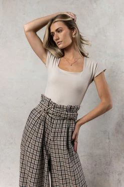 SINA Tops Franky Bodysuit In Taupe