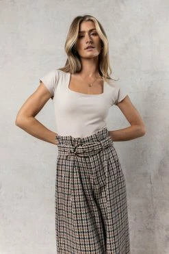 SINA Tops Franky Bodysuit In Taupe