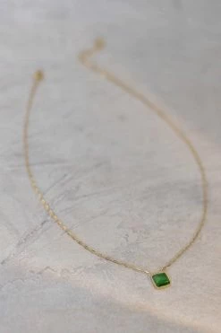 J&D JEWELRY Emerald Pendant Necklace