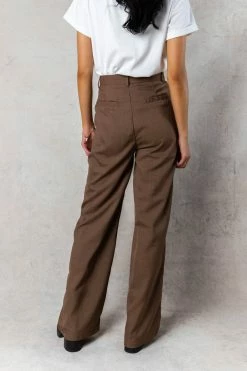 EMORY PARK Maeve Wide Leg Pants In Brown - FINAL SALE