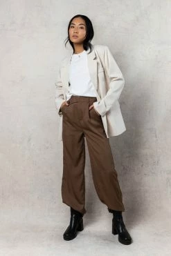EMORY PARK Maeve Wide Leg Pants In Brown - FINAL SALE
