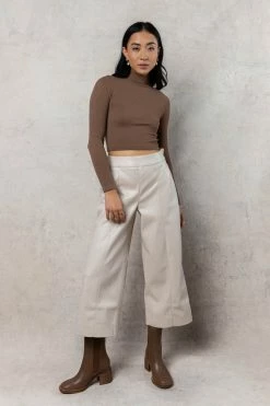 DYNAMIC FASHION Mei Cropped Top In Mocha - FINAL SALE