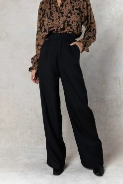 EMORY PARK Maeve Wide Leg Pants In Black - FINAL SALE