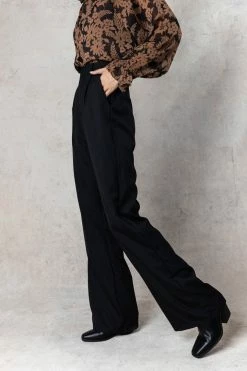 EMORY PARK Maeve Wide Leg Pants In Black - FINAL SALE