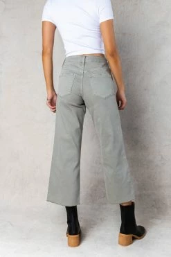 PLASTIC Flying Monkey Delia Wide Leg Denim In Olive - FINAL SALE